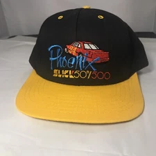 Phoenix Slick 50 / 500 Nascar Trucker Snapback Hat Black Yellow Made in USA G12