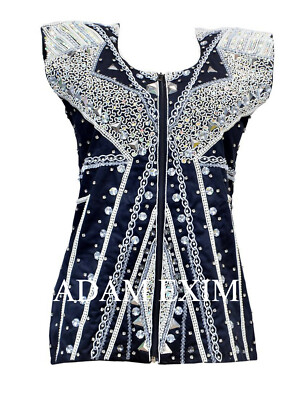 Women Vest Black Base With Silver  Formal Equestrian Riding Wear, Showmanship  
