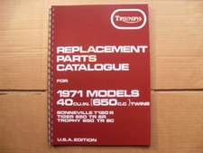 TRIUMPH T120R,TR6R,TR6C PARTS BOOK - 1971 MODELS