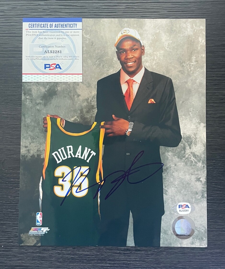 Kevin Durant Autographed 8x10 Photo NBA Draft Day Seattle Sonics PSA/DNA COA