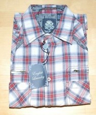 English Laundry BLAQUE LABEL Mens Dress Shirt Collared Rust Plaid Size L 1275