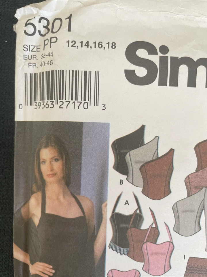 Simplicity 5301 NEW Evening Wear One Shoulder Top,halters, Gore Skirt Size 12-18 - Image 2 of 4