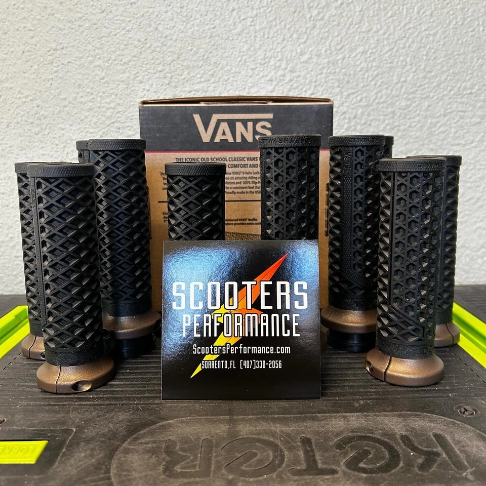 ODI Vans Signature Grips 1" Black/Bronze matches factory Harley Trim Fly by Wire - Image 3 of 4