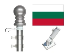 Bulgaria 3'x5' Polyester Flag & Spinner Flagpole Set w/Adjustable Bracket