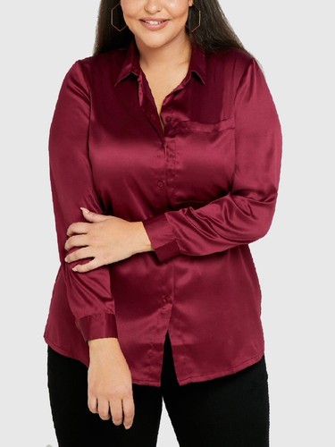 red silk blouse long sleeve