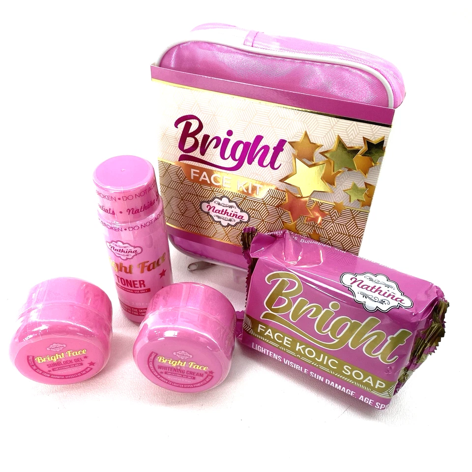Kit facial brillante Nathina Nathiña (jabón, tónico, crema blanqueadora, gel bloqueador solar) Foto 2 de 4