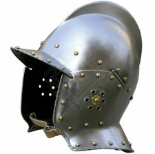 Medieval Burgonet Helmet Ancient Armor Helmet 18GA Replica Engraved D cor Gift