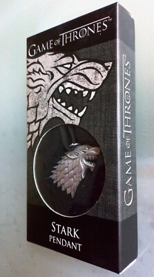Game of Thrones Direwolf  Stark pendant with leather cord-unused in box