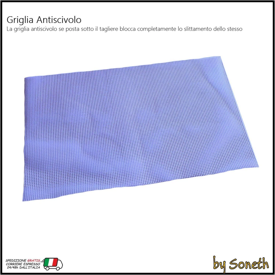 TAGLIERE SPIANATA SPIANATOIA IN ACCIAIO INOX ORLO AD L E GRIGLIA ANTISLITTAMENTO - Immagine 2 di 2