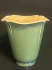 1943 Rookwood Glossy Green Celadon Salmon Pink Floriform  7” Vase 6314