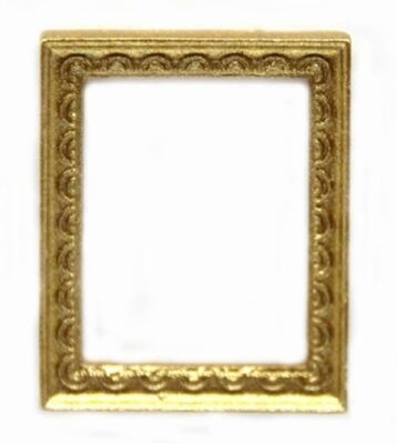 Puppenhaus kleines leer verziertes Goldbild Malrahmen Miniaturzubehör