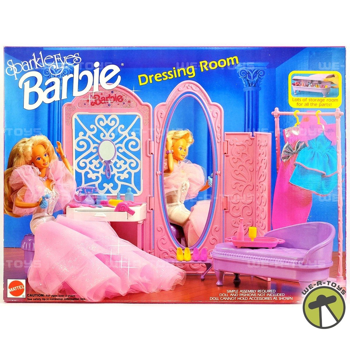 Barbie - 姫系セレブ【ヴィンテージ】Barbie★タンクトップなど4点★中古品 Sparkle Eyes Barbie Dressing Room Playset 1992 Mattel No