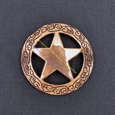 10PC WESTERN SADDLE HORSE BIG GOLD ENGRAVED TEXAS RANGER STAR CONCHO SCREW BACK