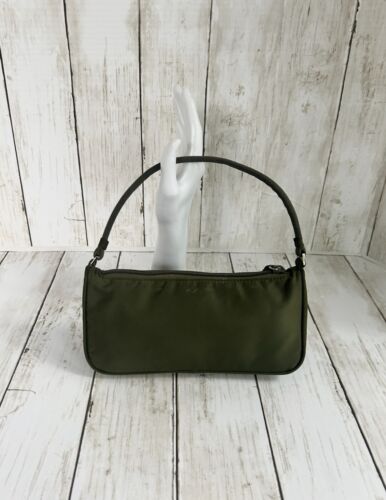 PRADA Mini NECESSAIRE ARMY Green Tessuto NYLON Y2K # 21 EUC! Authentic! RARE! - Picture 10 of 15