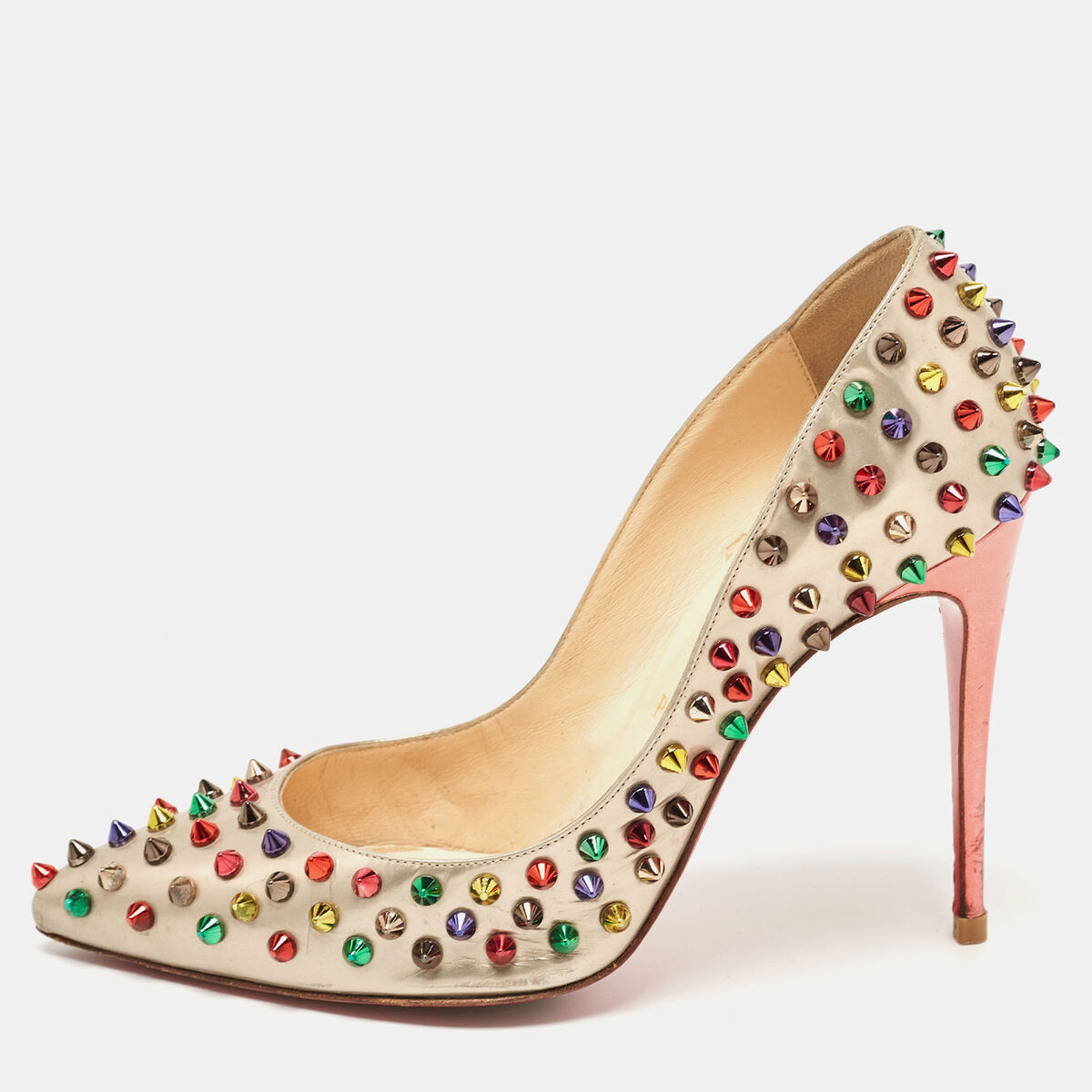 Christian Louboutin Multicolor Leather Pigalle Spikes Pumps Christian Louboutin Multicolor Leather Pigalle Spikes Pumps