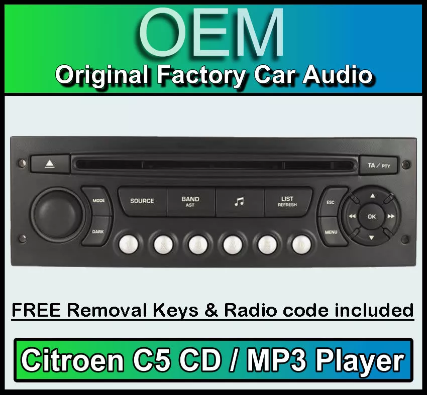 Citroen C5 car stereo MP3 CD player Citroen RD4 radio + FREE Vin Code
