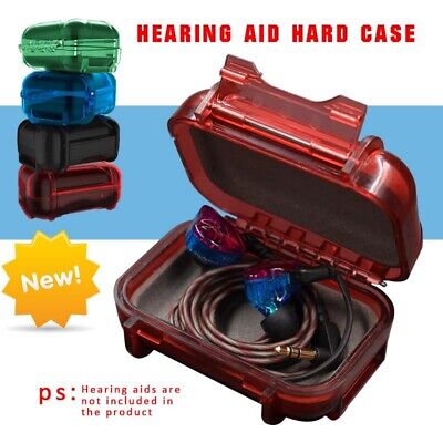 2Pcs Waterproof Hard Storage Box Holder Protect For Hearing Aids Headphone Wire