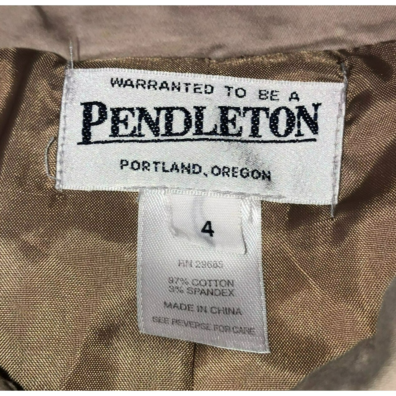 TAN PENDLETON LIGHTWEIGHT JACKET SIZE 4 FULL ZIP … - image 4
