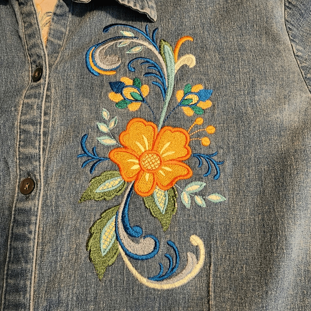 Talbots Stretch Womens Collared Button Front Long… - image 2