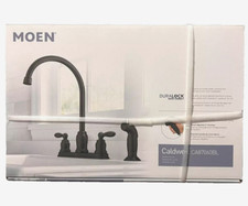 Moen Caldwell Matte Black Double Handle Kitchen Faucet W/ Sprayer CA87060BL NEW