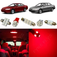 9x Red LED lights interior package kit for 1998-2002 Honda Accord HA3R