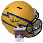 JIM HARBAUGH LOS ANGELES CHARGERS SIGNED AUTO FULL SIZE AMP REPLICA HELMET JSA