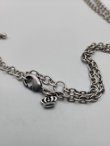 Ciondolo vintage Premier Designs 36" + 2" tono argento strass tondi anni 90 - Foto 17 di 18