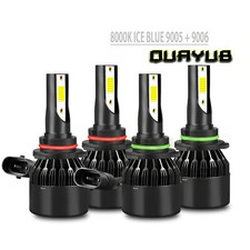 For Honda Accord 1997-2015 4x 8000K 9005 9006 LED Headlight High Low Beam Bulbs