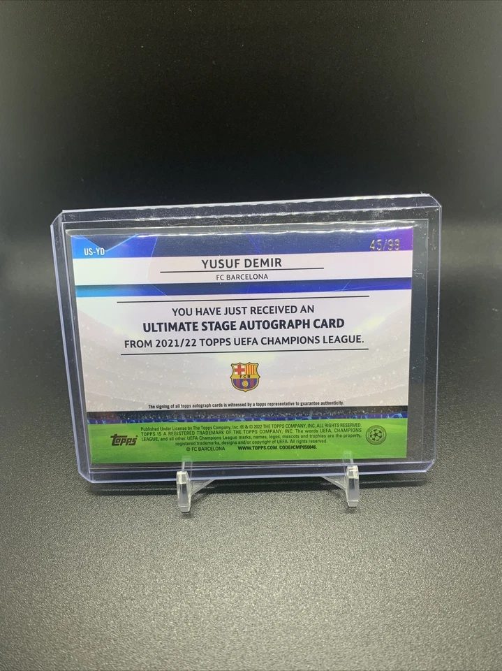 2021 Topps Uefa Champions League Yusuf Demir Autograph /99 Blue Foil - Image 2 of 2