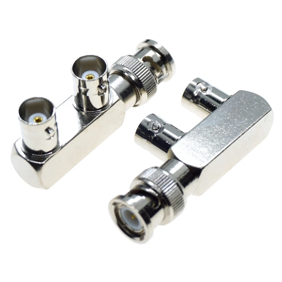 1Pcs Adapter BNC to BNC Male Plug Female Jack T Type Nut Bulkhead Right Angle - Image 4 of 4