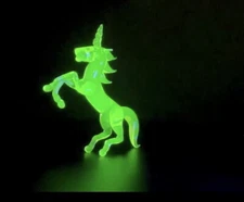 Uranium Vaseline Unicorn - Hand Made Custom Piece Unicorn Horse
