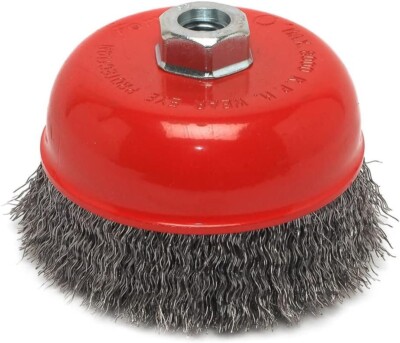 5inch Wire Cup Brush Coarse Crimped 3 PACK 5/8''-11 Threaded Arbor for Grinder