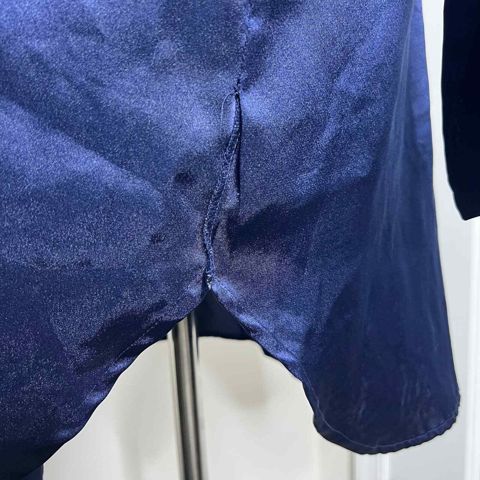 Victoria's Secret Large Night Gown Shirt Navy Blue Bu… Gem