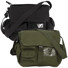 Urban Explorer Shoulder Bags - Black or Green Compact Canvas Bag w/ 12 Pockets!