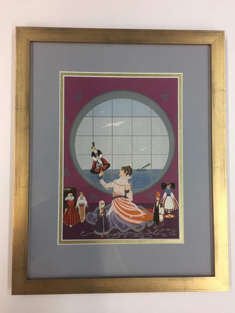 Erte Les Poupees Russes genuine vintage book plate recently custom framed