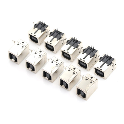 10Pcs USB Female Type-B Port 4-Pin Right Angle PCB DIP Jack Socket_s_USH2