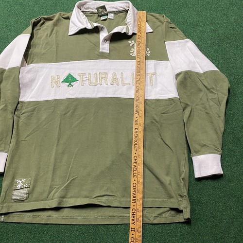 Vintage LRG Rugby Shirt Mens L Green NATURALIST Y2K Lifted Research Long Sleeve - Picture 9 of 10