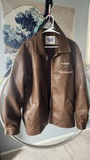 Faux Leather Jacket Washed Vintage Racing Motorcycle Bomber Jacket Oversized