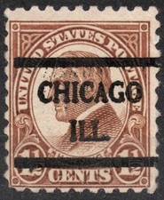 #582 1925 1½ Cent US STAMP Warren G. Harding 1922-1926 Regular Issue precancels