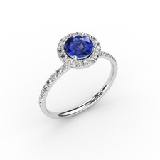 1.20 Ct. Halo Sapphire and Cubic Zirconia Engagement Ring Crafted In 925 Silver