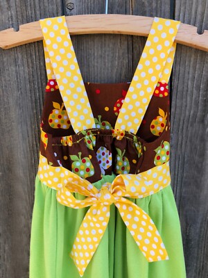yellow apple dress Mr. Fox Print Midi Dress: Wes Anderson Costume an apple a day 