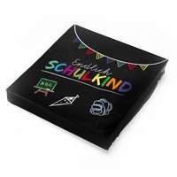 Itenga 20X Serviette Schulanfang Einschulung Endlich Schulkind 3-Lagig 30X30Cm