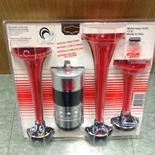 FISA ITALY MOTORWAY / WILD TURKEY 3 TRUMPET PIPES AIR HORN 12V TWO TONES FT3/3PI