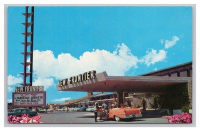 Las Vegas Nevada New Frontier Hotel Casino Crash Corrigan 1950s Vintage Postcard