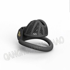 NEW Male Resin Chastity Cage Device 3D Lock 4 Rings Belt Constraint Binding