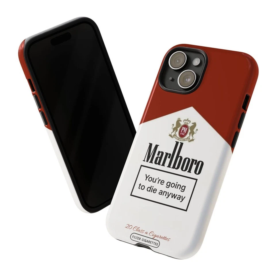 Custodia telefono vintage parodia sigaretta divertente amante del fumo per iPhone da 11 a 16 - Immagine 2 di 4