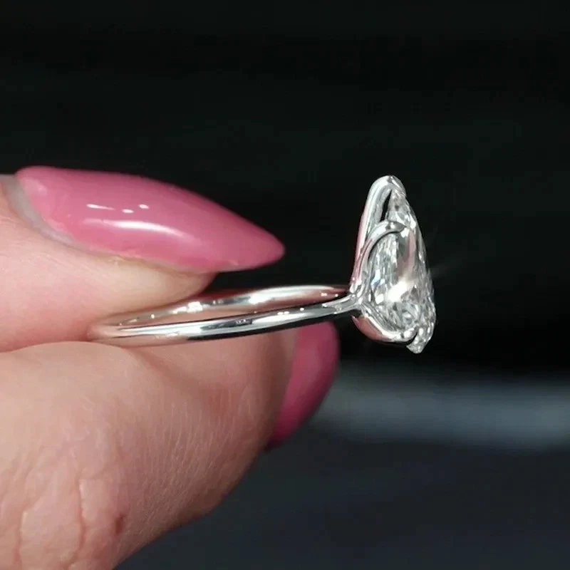 1.70 Ct Pear Cut CVD Lab Grown Diamond Solitaire Engagement Ring In 925 Silver - Image 2 of 4