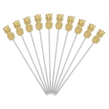 10 Pcs Stainless Steel Cocktail Picks, 4.2 Inch Gold (Pineapple)