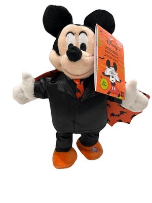 Halloween Disney 11” Mickey Mouse Vampire Plush Plays Music