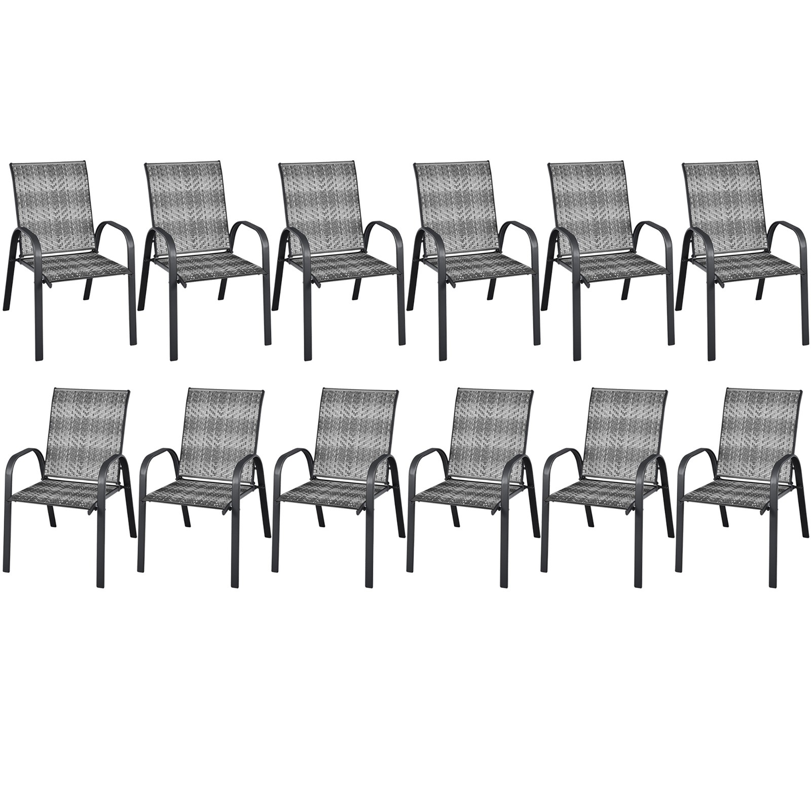 S Patio Arm Chairs Mix Grey